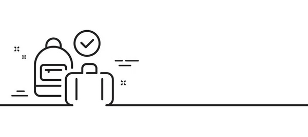 Bärbar Bagagelinje Ikon Res Handväska Tecken Tillåten Bagageväska Symbol Minimal — Stock vektor