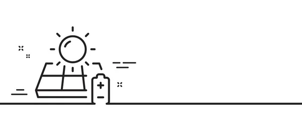Icône Ligne Panneau Solaire Signe Énergie Solaire Charge Symbole Batterie — Image vectorielle