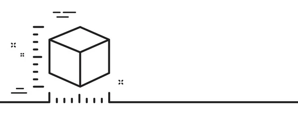 Εικονίδιο Γραμμής Μεγέθους Πακέτου Ένδειξη Διάστασης Κουτιού Σύμβολο Μέτρησης Δεμάτων — Διανυσματικό Αρχείο