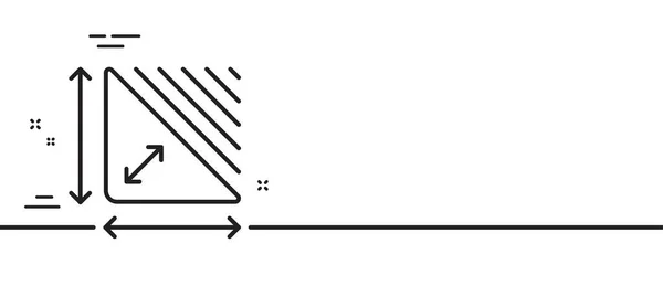 Icona Linea Area Triangolo Segno Della Dimensione Del Piano Simbolo — Vettoriale Stock