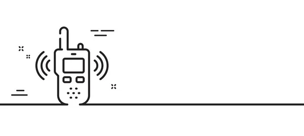 Icône Ligne Émetteur Panneau Radio Symbole Émetteur Récepteur Voix Portable — Image vectorielle