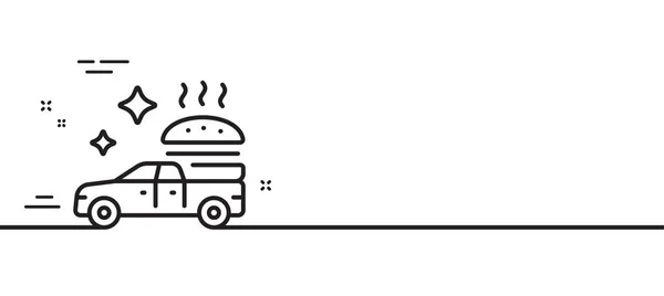 Food Delivery Line Icon Pickup Transport Sign Restaurant Service Symbol — Stock Vector