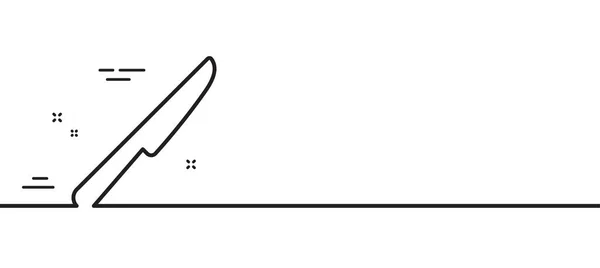 テーブルナイフラインアイコン キッチンカトラリーサイン 台所用品のシンボル 最小限の線のイラストの背景 テーブルナイフラインアイコンパターンバナー ホワイトウェブテンプレートのコンセプト ベクトル — ストックベクタ