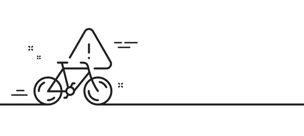 Icône Ligne Attention Vélo Panneau Transport Vélo Ville Symbole Avertissement — Image vectorielle