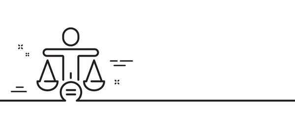 Icône Ligne Égalité Signe Éthique Genre Symbole Balance Des Échelles — Image vectorielle