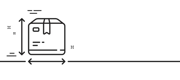 Box Size Line Icon Package Dimension Sign Parcel Measurement Symbol — Stock Vector