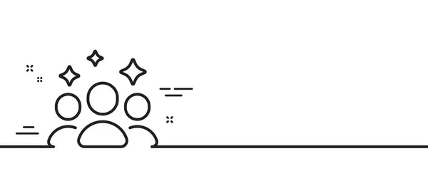 Kader Liniensymbol Zeichen Der Teamarbeit Gemeinschaftsgruppensymbol Minimale Zeilenillustration Hintergrund Banner — Stockvektor