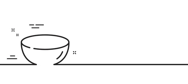 Ikona Linii Miski Tabliczka Tabliczką Symbol Przyborów Kuchennych Minimalne Tło — Wektor stockowy