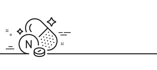 Значок Лінії Вітаміну Знак Поживних Речовин Ліпоєвої Кислоти Символ Доповнення — стоковий вектор