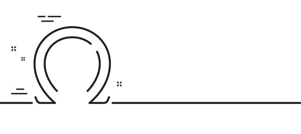 欧米茄线图标 最后的希腊字母签名 Ohm电阻符号 最小线条图解背景 欧米茄线图标图案横幅 白色网络模板的概念 — 图库矢量图片