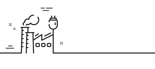 Fabriekslijn Icoon Industriebord Voor Energie Fabricage Elektrisch Symbool Minimale Lijn — Stockvector