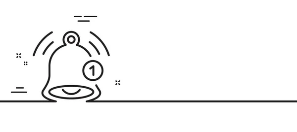 ラインアイコンを思い出させる ベルサインを 新しいメッセージシンボルへの通知 最小限の線のイラストの背景 リマインダーラインアイコンパターンバナー ホワイトウェブテンプレートのコンセプト ベクトル — ストックベクタ