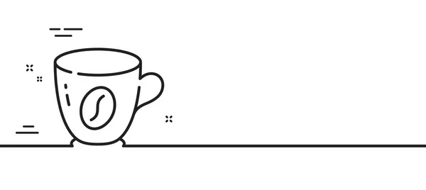 Kaffeikonen Varm Frukost Tekopp Tecken Café Latte Symbol Minimal Linje — Stock vektor