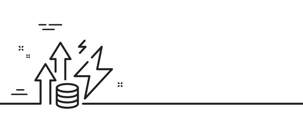 Εικονίδιο Γραμμής Πληθωρισμού Ενέργειας Ηλεκτρική Δύναμη Μέχρι Σήμα Τάσης Σύμβολο — Διανυσματικό Αρχείο