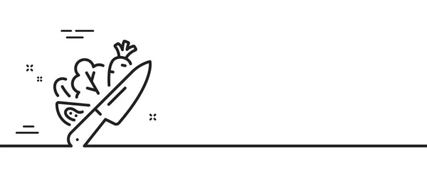 野菜ラインのアイコン レタスのサインを切る ほうれん草の葉 トマト ニンジンのシンボル 最小限の線のイラストの背景 野菜のラインアイコンパターンバナー ホワイトウェブテンプレートのコンセプト ベクトル — ストックベクタ