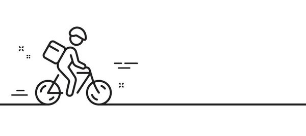 Leveranscykel Line Ikon Cykelkurirskylt Stadstransportsymbol Minimal Linje Illustration Bakgrund Leverans — Stock vektor