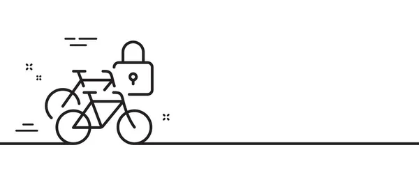 自行车储物柜线图标 锁住自行车运输标志 户外停车场的标志 最小线条图解背景 自行车储物柜线图标图案横幅 白色网络模板的概念 — 图库矢量图片