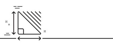 Üçgen alan çizgisi simgesi. Plan boyut işareti. Bölgesel ölçüm sembolü. Asgari çizgi çizimi arka planı. Üçgen alan çizgisi simge desenli pankart. Beyaz ağ şablonu konsepti. Vektör