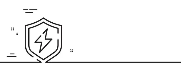 Ikona Linii Bezpieczeństwa Zasilania Osłona Energii Elektrycznej Symbol Pioruna Minimalne — Wektor stockowy