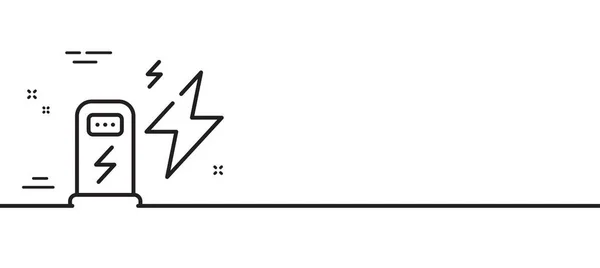 Значок Линии Зарядки Плакат Места Зарядки Машины Символ Электричества Иллюстрация — стоковый вектор