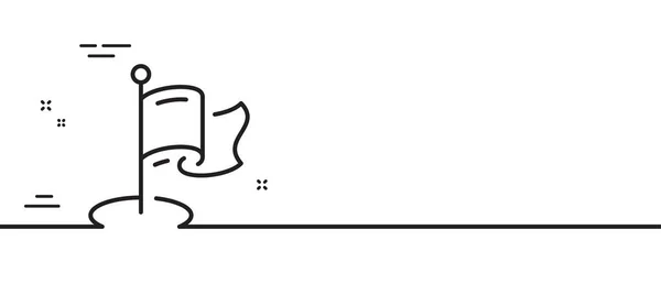 Mijlpaal Icoon Plaats Een Speldenbord Vlaggenwijzer Symbool Minimale Lijn Illustratie — Stockvector