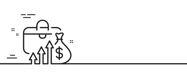 Ikona Řádku Platů Zvýšit Investovat Peníze Znamení Symbol Inflace Minimální — Stockový vektor