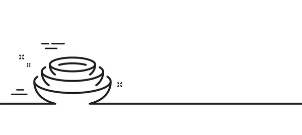 Значок Линии Блюд Посуда Таблички Знак Продовольственная Посуда Символ Иллюстрация — стоковый вектор