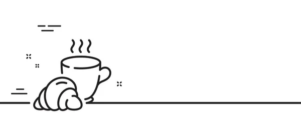 Значок Лінії Розбиття Кави Сніданок Гарячий Чайний Знак Символ Часу — стоковий вектор