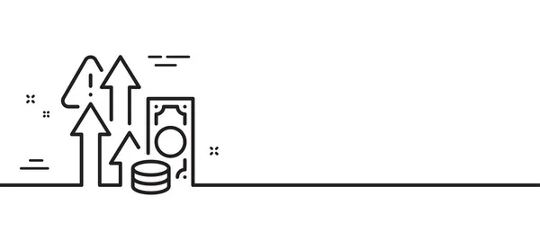 インフレ線のアイコン 為替レートの上昇記号 価格記号の上昇 最小限の線のイラストの背景 インフレ線のアイコンパターンバナー ホワイトウェブテンプレートのコンセプト ベクトル — ストックベクタ
