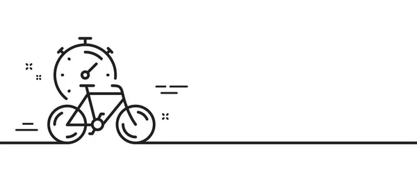 Icône Ligne Minuterie Vélo Livraison Vélo Signe Transport Symbole Transport — Image vectorielle