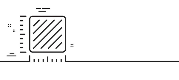 正方形线条图标 房间面积标志 领土测量符号 最小线条图解背景 正方形线条图标图案横幅 白色网络模板的概念 — 图库矢量图片