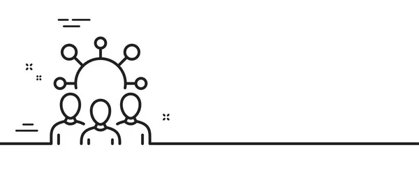 Icône Ligne Section Panneau Travail Équipe Symbole Groupe Communautaire Illustration — Image vectorielle