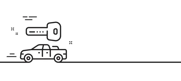 車のキーラインのアイコン 交通標識を借りる 新しい車両シンボルを購入します 最小限の線のイラストの背景 車のキーラインアイコンパターンバナー ホワイトウェブテンプレートのコンセプト ベクトル — ストックベクタ