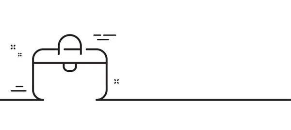 ハンドバッグラインアイコン 手荷物標識 トラベルキャリーオンバッグのシンボル 最小限の線のイラストの背景 ハンドバッグラインアイコンパターンバナー ホワイトウェブテンプレートのコンセプト ベクトル — ストックベクタ