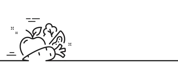 Піктограма Лінії Овочів Салат Морква Знаком Помідорів Низькокалорійний Харчовий Символ — стоковий вектор