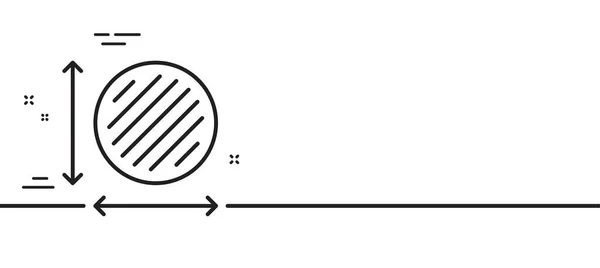円領域線のアイコン 領土の寸法記号 ラウンドラップの測定記号 最小限の線のイラストの背景 円領域線アイコンパターンバナー ホワイトウェブテンプレートのコンセプト ベクトル — ストックベクタ