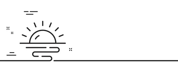 Soluppgångslinjens Ikon Morgonsolens Tecken Soligt Väder Symbol Minimal Linje Illustration — Stock vektor