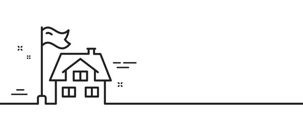 Icono Línea Construcción Signo Arquitectura Casa Símbolo Propiedad Inmobiliaria Fondo — Vector de stock
