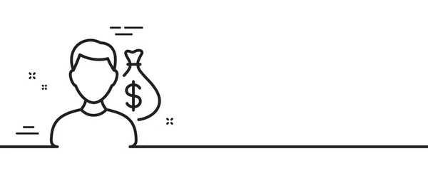 Ikona Linii Płac Podpis Zarobkach Symbol Łapówki Gotówkowej Minimalne Tło — Wektor stockowy
