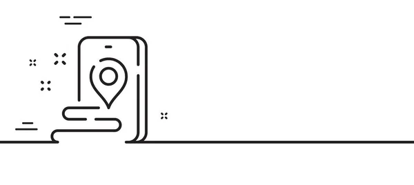 線のアイコンを配置します 電話地図ピン記号 Gpsルートマーカーシンボル 最小限の線のイラストの背景 線のアイコンパターンバナーを配置します ホワイトウェブテンプレートのコンセプト ベクトル — ストックベクタ