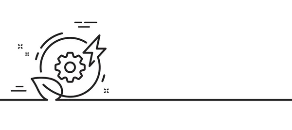 Иконка Зеленой Линии Знак Электричества Возобновляемый Символ Электричества Иллюстрация Первой — стоковый вектор