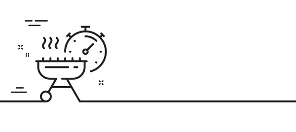 Значок Временной Линии Гриля Барбекю Плита Приготовления Пищи Знак Символ — стоковый вектор