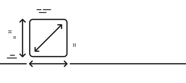 正方形线图标 房间尺寸标志 领土测量符号 最小线条图解背景 正方形线图标图案横幅 白色网络模板的概念 — 图库矢量图片