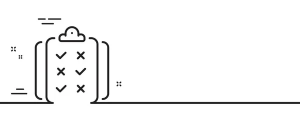 规则行图标 测试报告标志 合规标志 最小线条图解背景 规则行图标模式横幅 白色网络模板的概念 — 图库矢量图片
