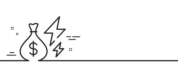Ikona Linii Cen Energii Elektrycznej Znak Inflacji Energii Elektrycznej Symbol — Wektor stockowy