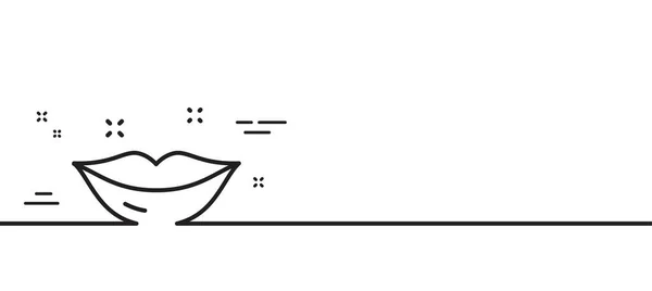 Піктограма Лінії Губ Жіночий Знак Поцілунку Символ Рота Краси Тло — стоковий вектор