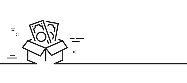 ブリブ ラインのアイコン 金詐欺罪のサインだ 現金箱のシンボル 最小限の線のイラストの背景 ブリベ線のアイコンパターンバナー ホワイトウェブテンプレートのコンセプト ベクトル — ストックベクタ
