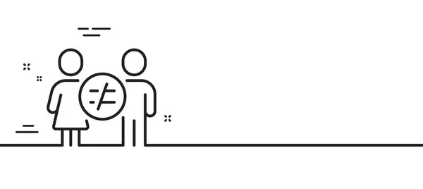 歧视线图标 性别不平等标志 平等平衡的象征 最小线条图解背景 识别线图标图案横幅 白色网络模板的概念 — 图库矢量图片
