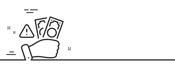 Icono Línea Fraude Signo Soborno Dinero Símbolo Estafa Fondo Ilustración — Vector de stock