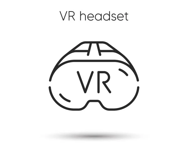 Icono Línea Auriculares Señal Dispositivo Realidad Virtual Simulador Gafas Símbolo — Vector de stock